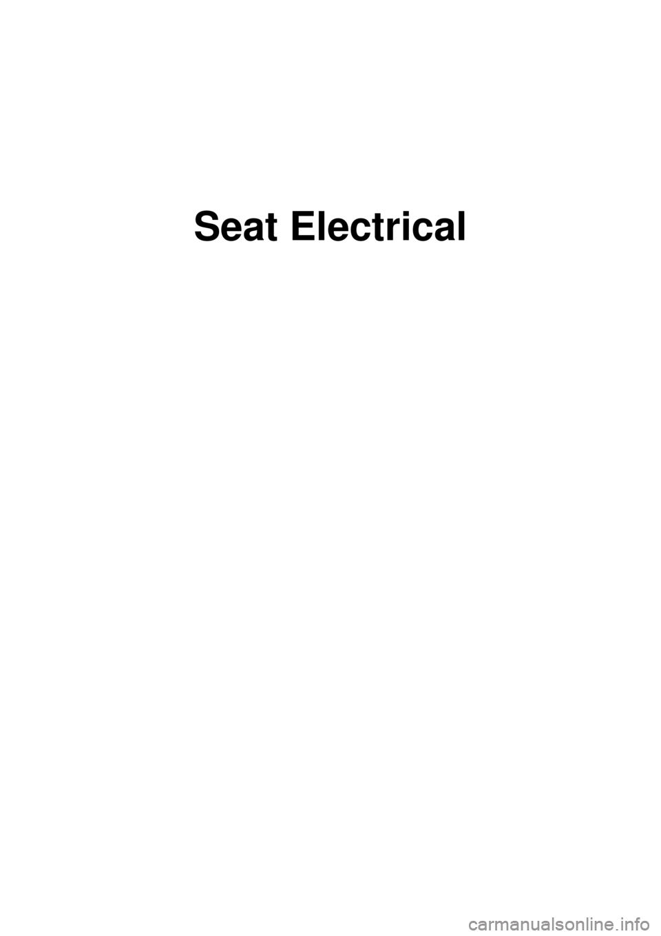 KIA CARNIVAL 2007  Workshop Manual Seat Electrical 