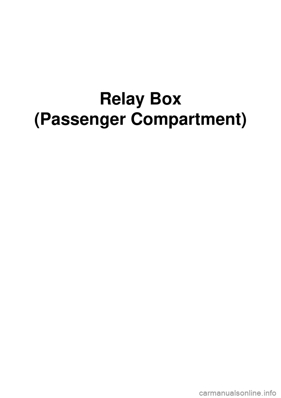 KIA CARNIVAL 2007  Workshop Manual Relay Box 
(Passenger Compartment) 