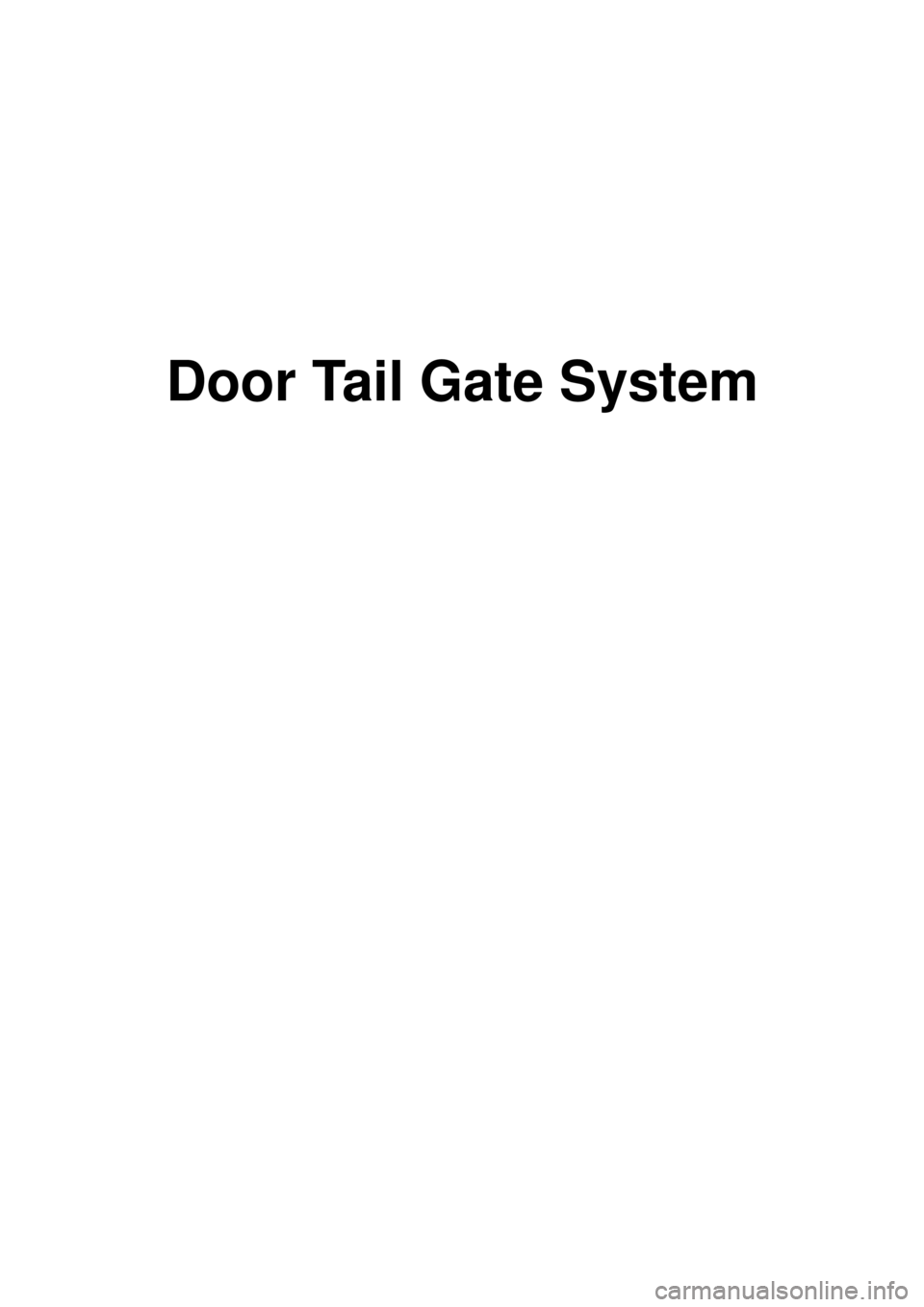 KIA CARNIVAL 2007  Workshop Manual Door Tail Gate System 