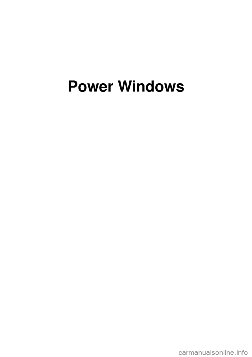 KIA CARNIVAL 2007  Workshop Manual Power Windows 