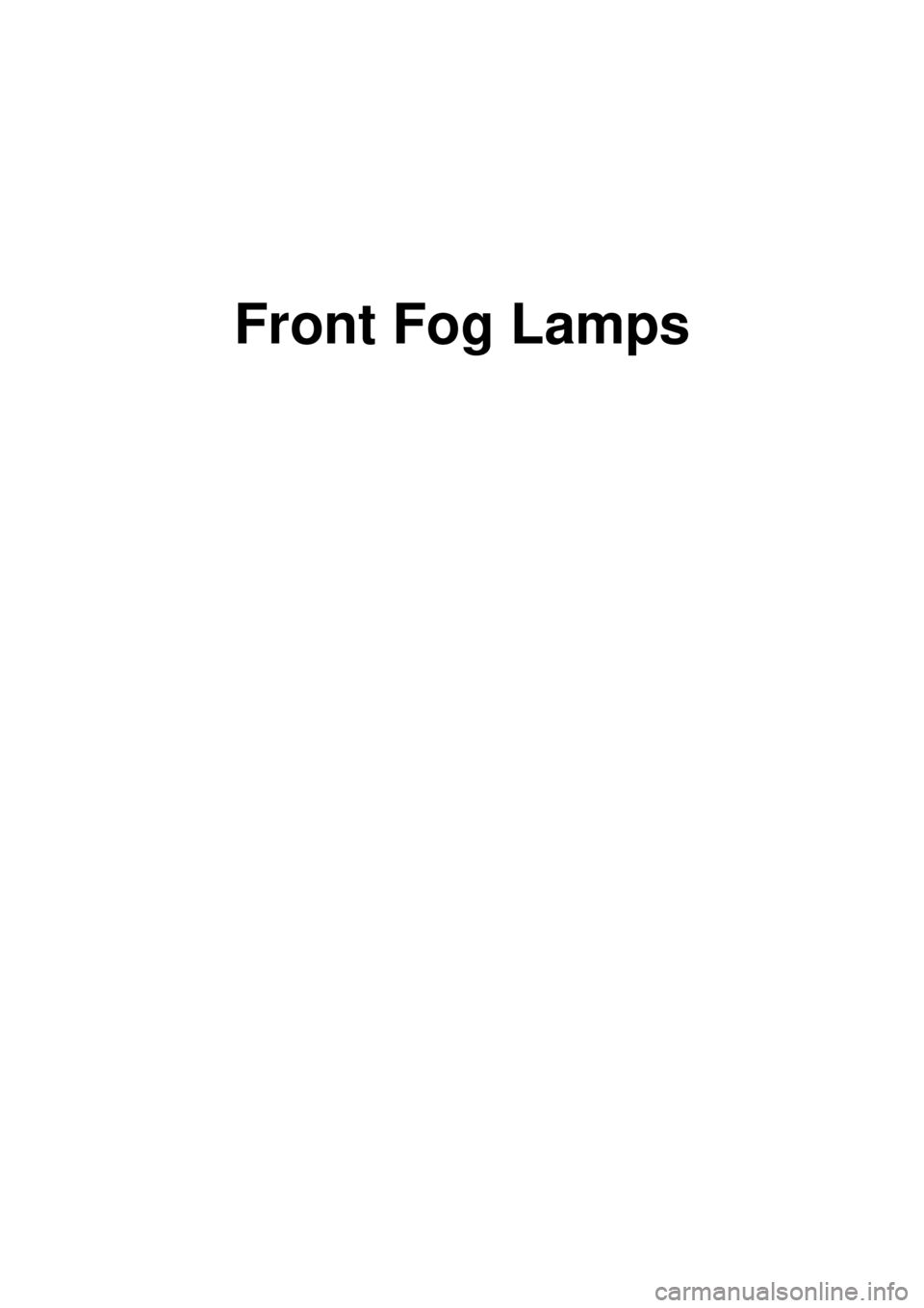 KIA CARNIVAL 2007  Workshop Manual Front Fog Lamps 