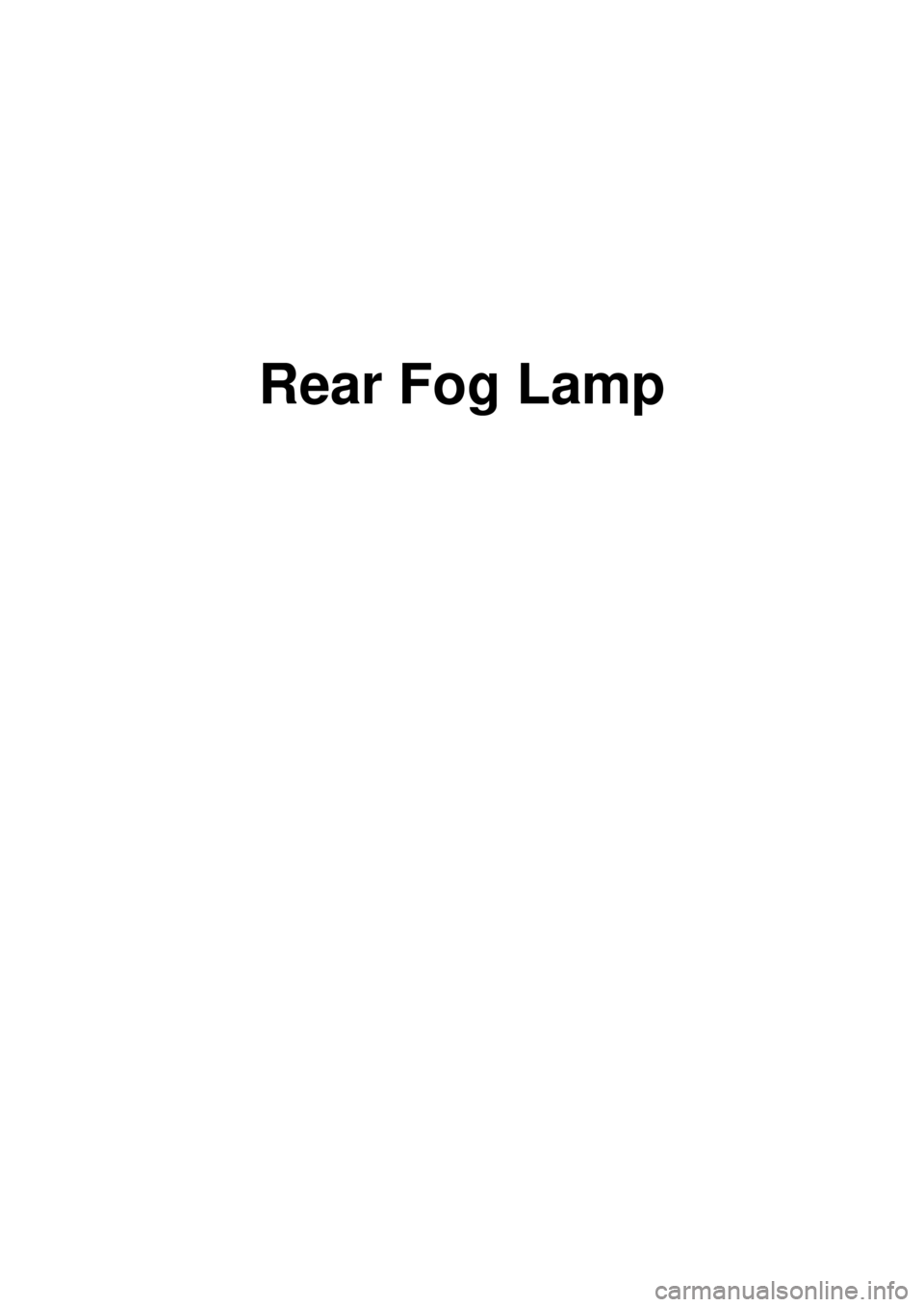 KIA CARNIVAL 2007  Workshop Manual Rear Fog Lamp 
