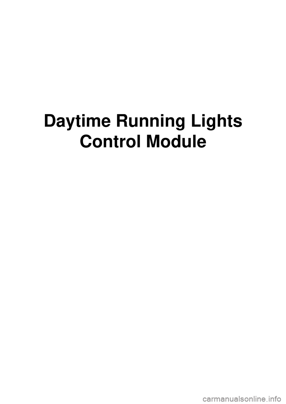 KIA CARNIVAL 2007  Workshop Manual Daytime Running LightsControl Module 
