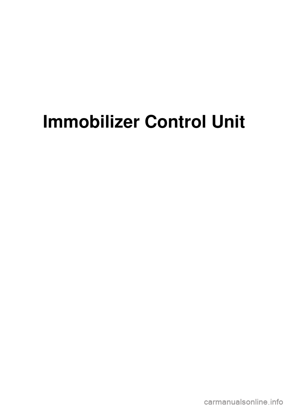 KIA CARNIVAL 2007  Workshop Manual Immobilizer Control Unit 