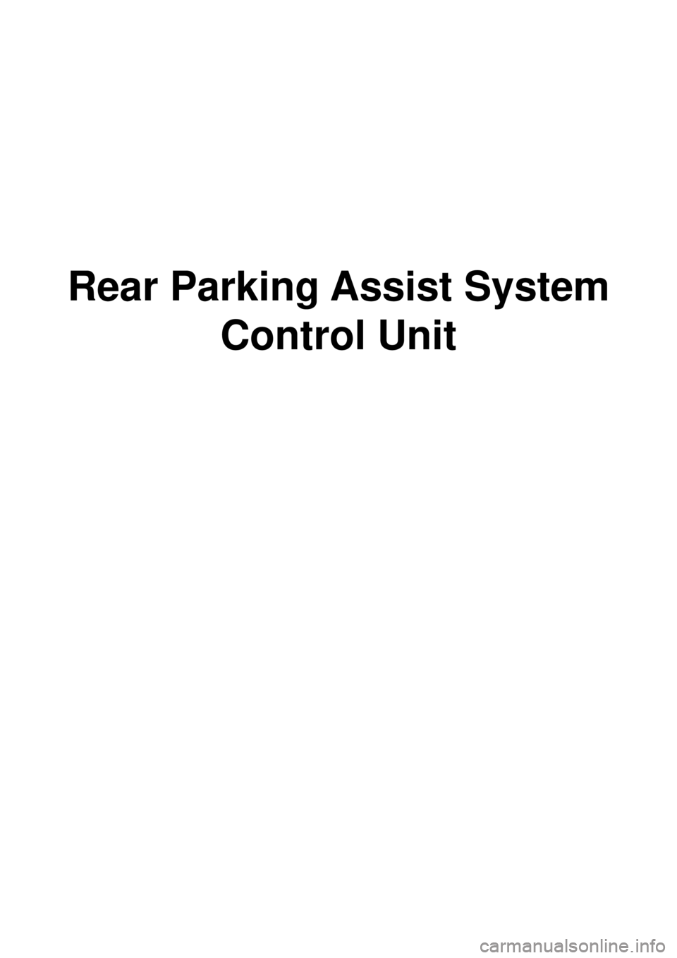 KIA CARNIVAL 2007  Workshop Manual Rear Parking Assist SystemControl Unit 