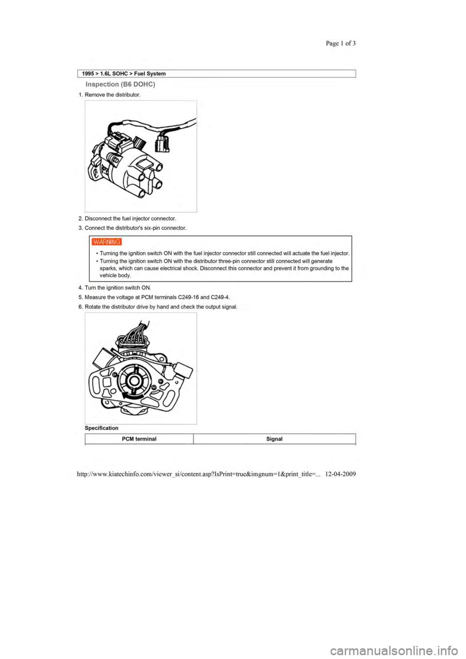 KIA SEPHIA 1996  Workshop Manual 