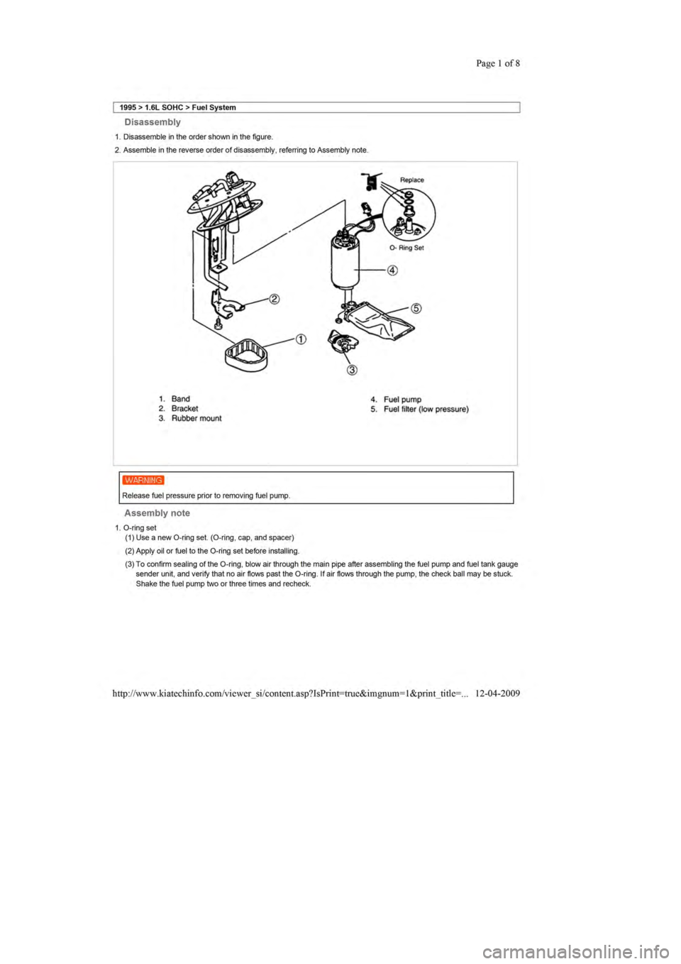 KIA SEPHIA 1996  Workshop Manual 