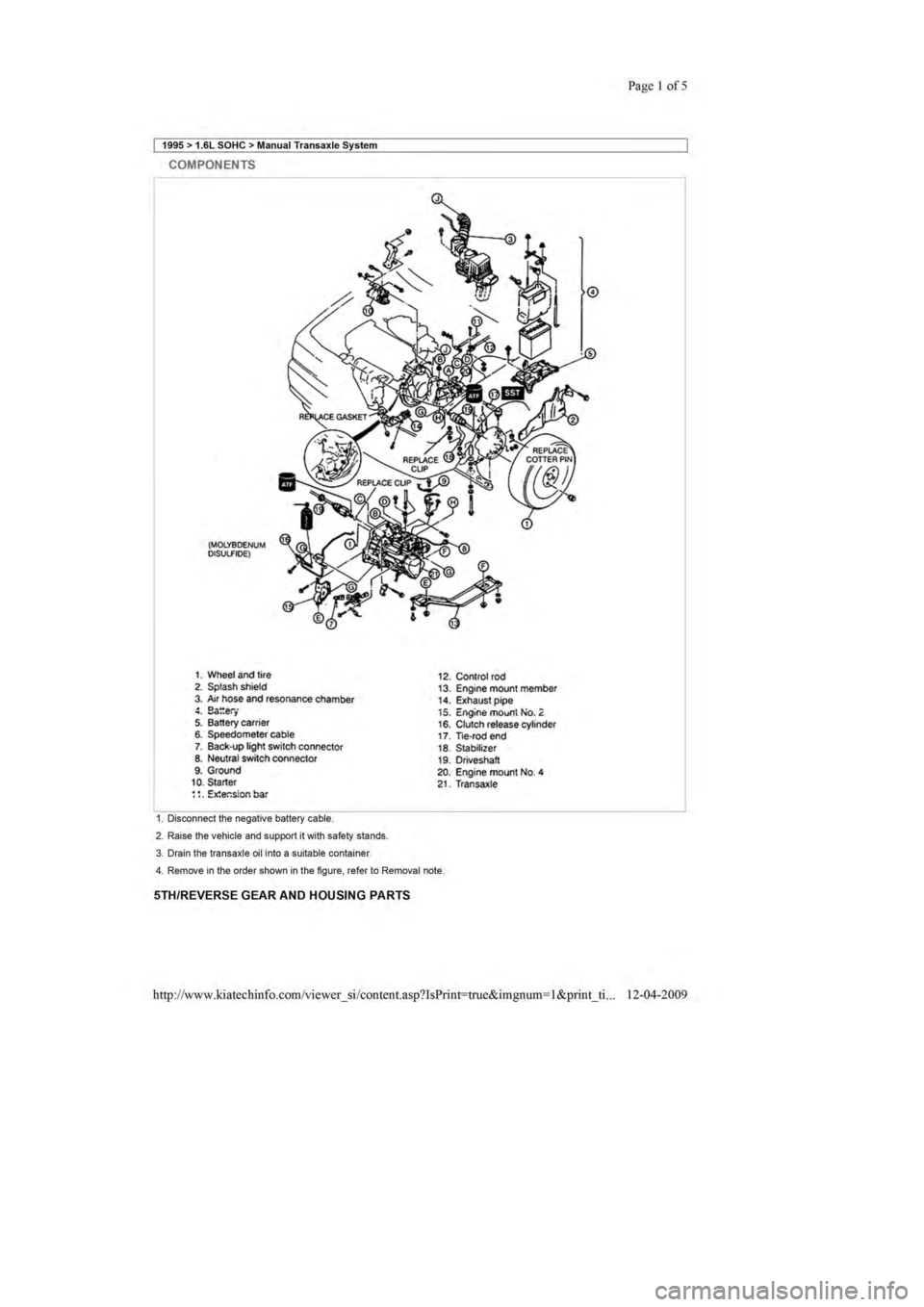 KIA SEPHIA 1996  Workshop Manual 