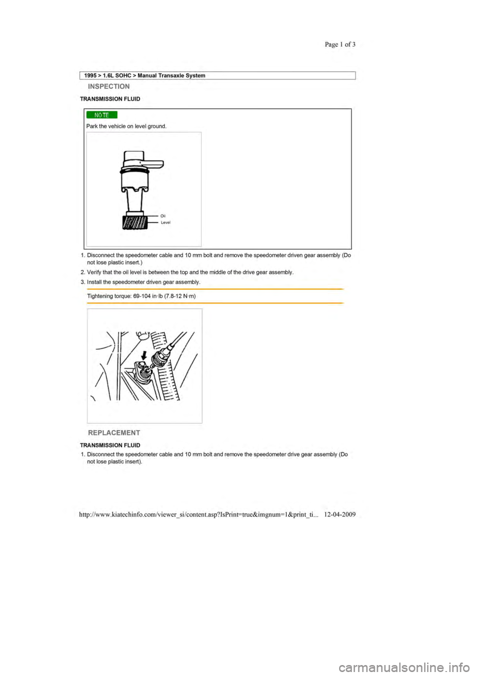 KIA SEPHIA 1996  Workshop Manual 