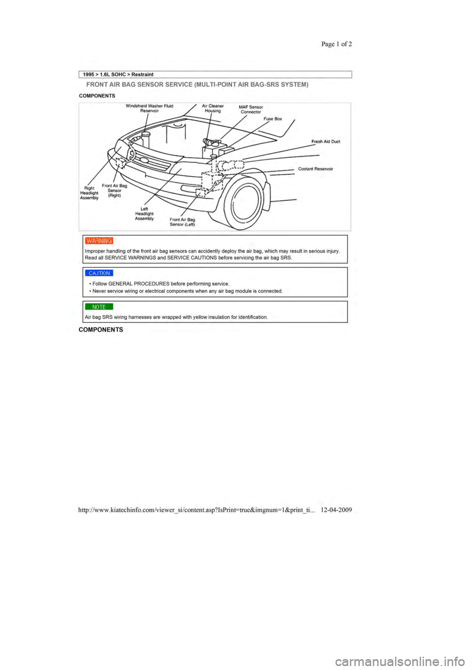 KIA SEPHIA 1996  Workshop Manual 
