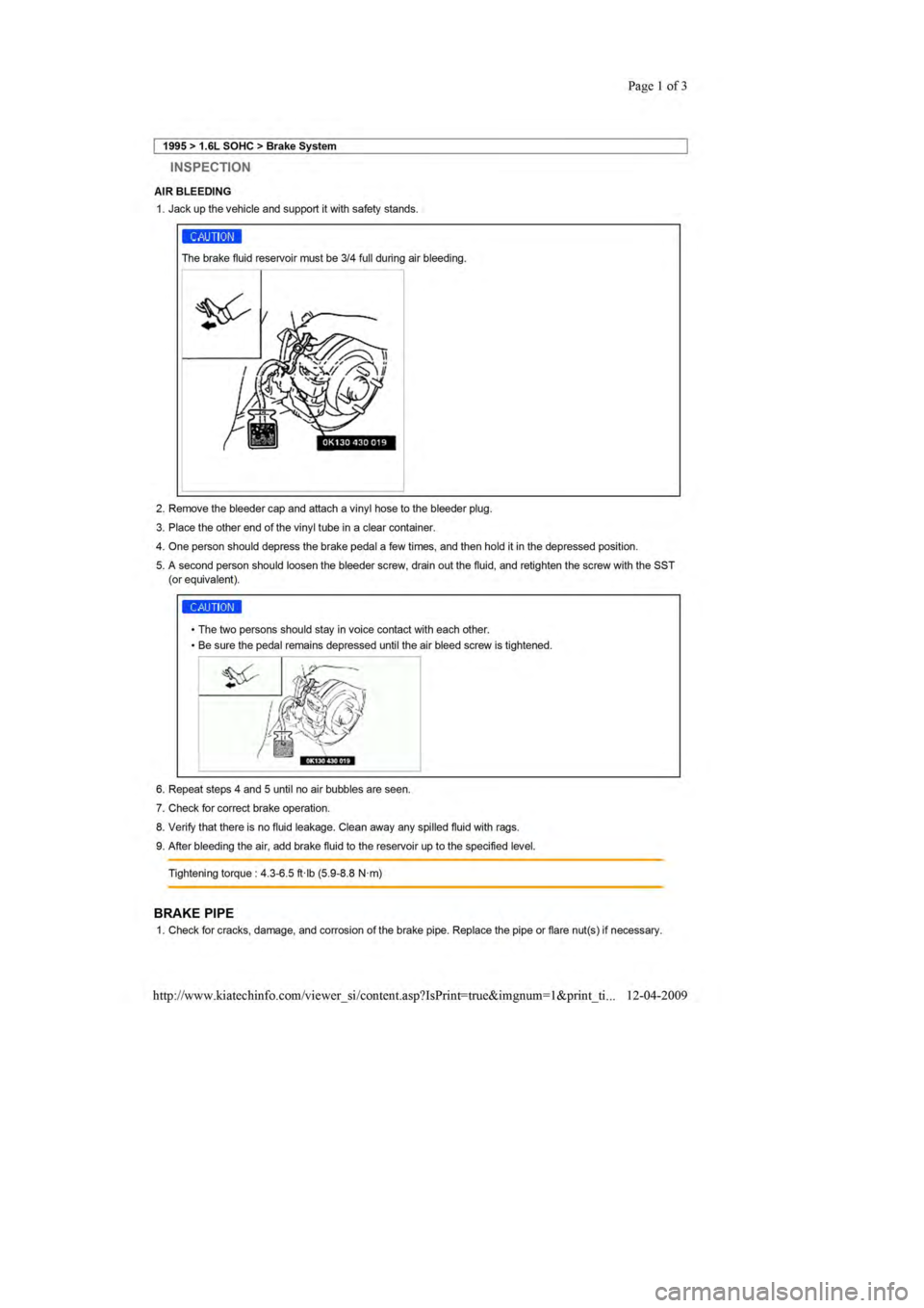 KIA SEPHIA 1996  Workshop Manual 