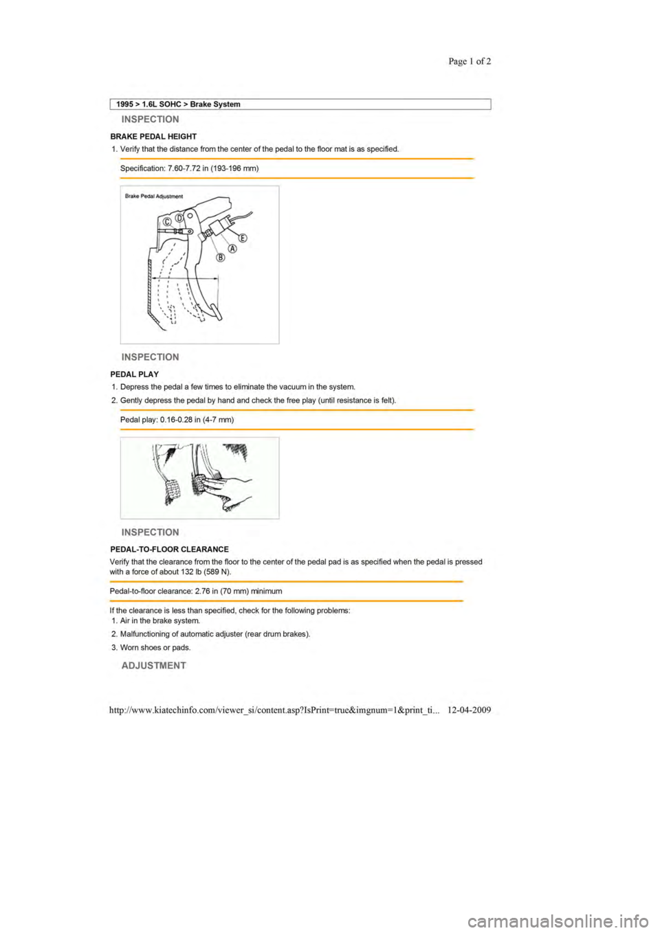 KIA SEPHIA 1996  Workshop Manual 