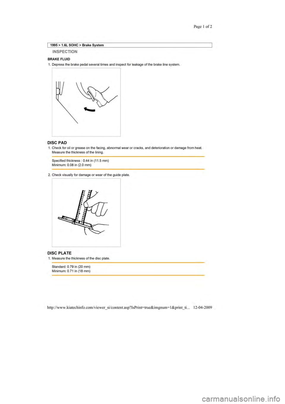 KIA SEPHIA 1996  Workshop Manual 