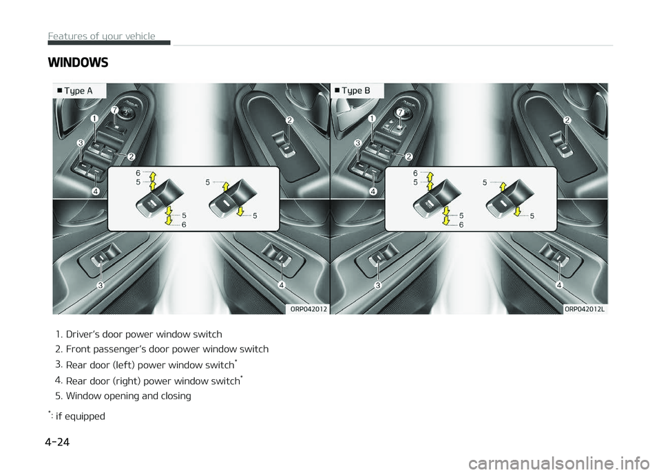 KIA CARENS 2018  Owners Manual WINDOWS
1. DrivürL