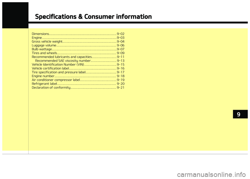 KIA CARENS 2018 Owners Manual Dimünsions................................................................................. 9-02
Enþinü..........................................................................................9-0 KIA CARENS 2018 Owners Manual Dimünsions................................................................................. 9-02
Enþinü..........................................................................................9-0