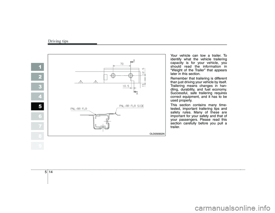 KIA CERATO 2007  Owners Manual Driving tips
14
5
Your vehicle can tow a trailer. To 
identify what the vehicle trailering
capacity is for your vehicle, you
should read the information in
“Weight of the Trailer” that appearslate
