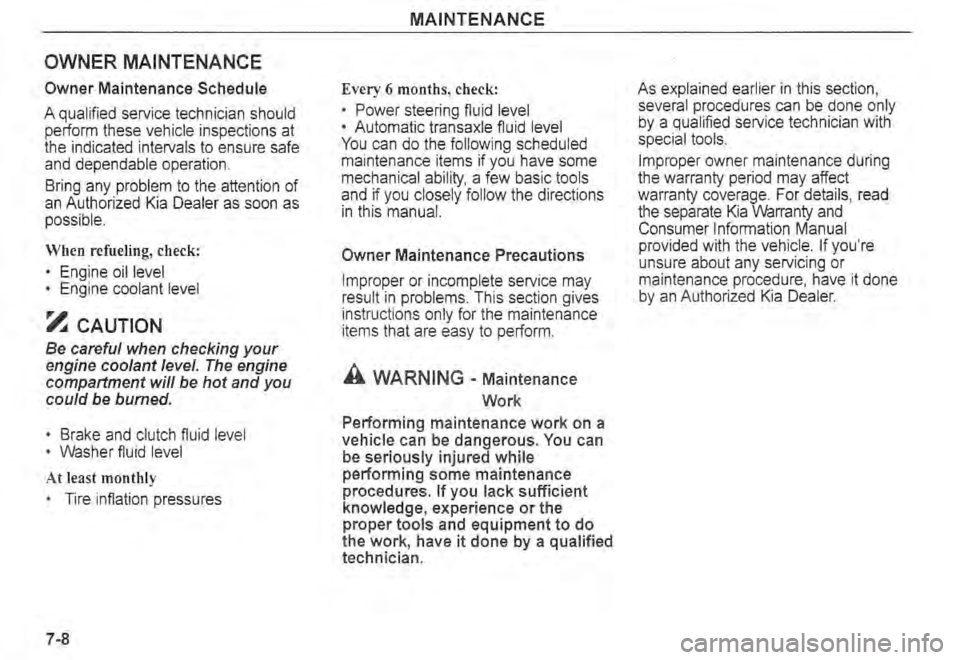 KIA SPECTRA5 2004  Owners Manual 