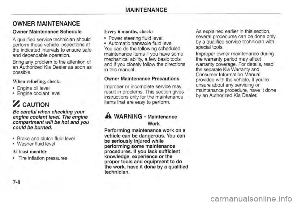 KIA SPECTRA5 2002  Owners Manual 