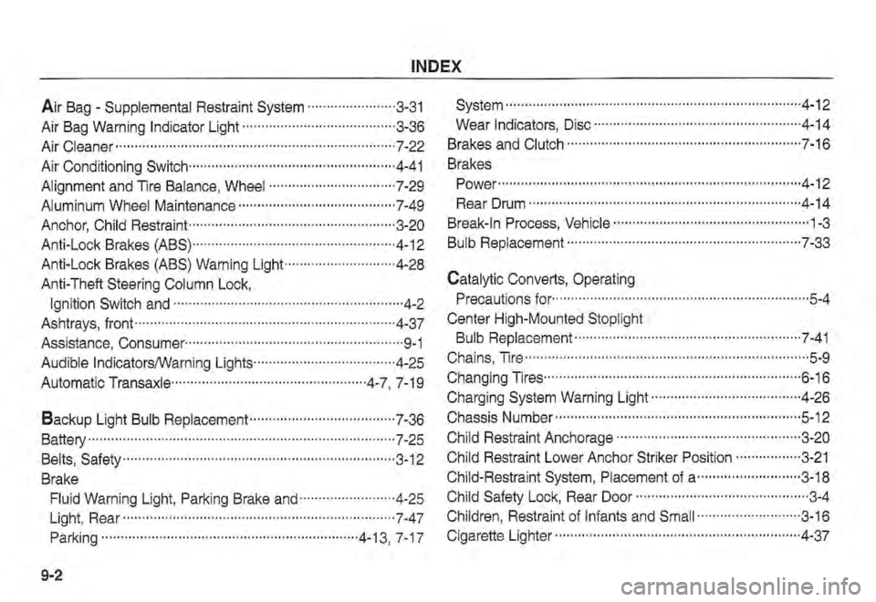 KIA SPECTRA5 2002  Owners Manual 