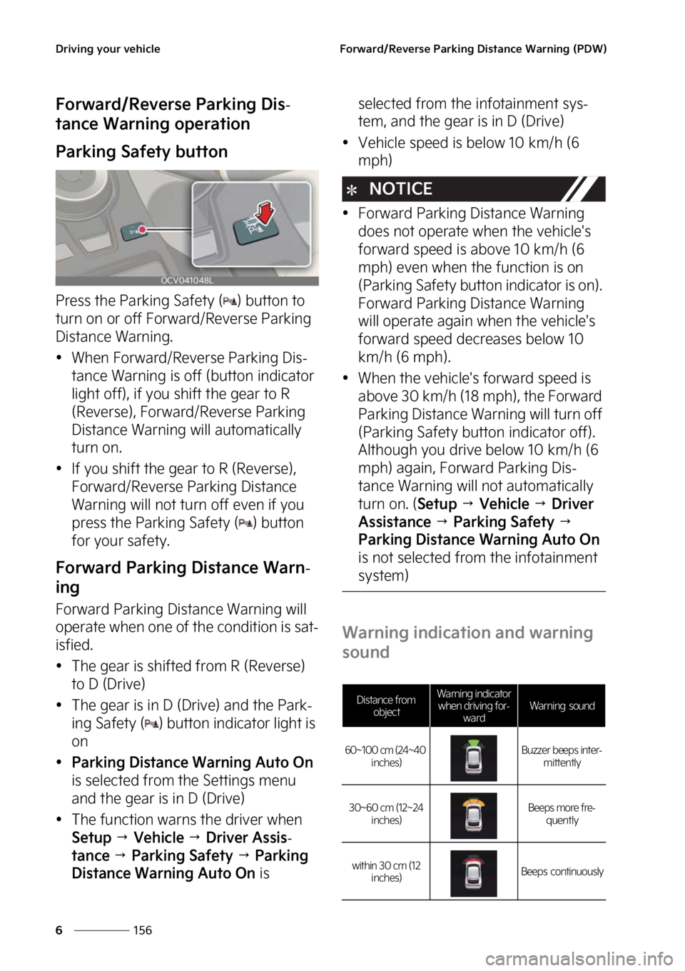 KIA EV6 2023  Owners Manual �%�S�J�W�J�O�H��Z�P�V�S��W�F�I�J�D�M�F
���
�
��P�S�X�B�S�E��3�F�W�F�S�T�F��1�B�S�L�J�O�H��%�J�T�U�B�O�D�F��8�B�S�O�J�O�H��	�1�%�8�

��P�S�X�B�S�E��3�F�W�F�S�T�F��1�B�S�L�J�O�H��%�J�T-
