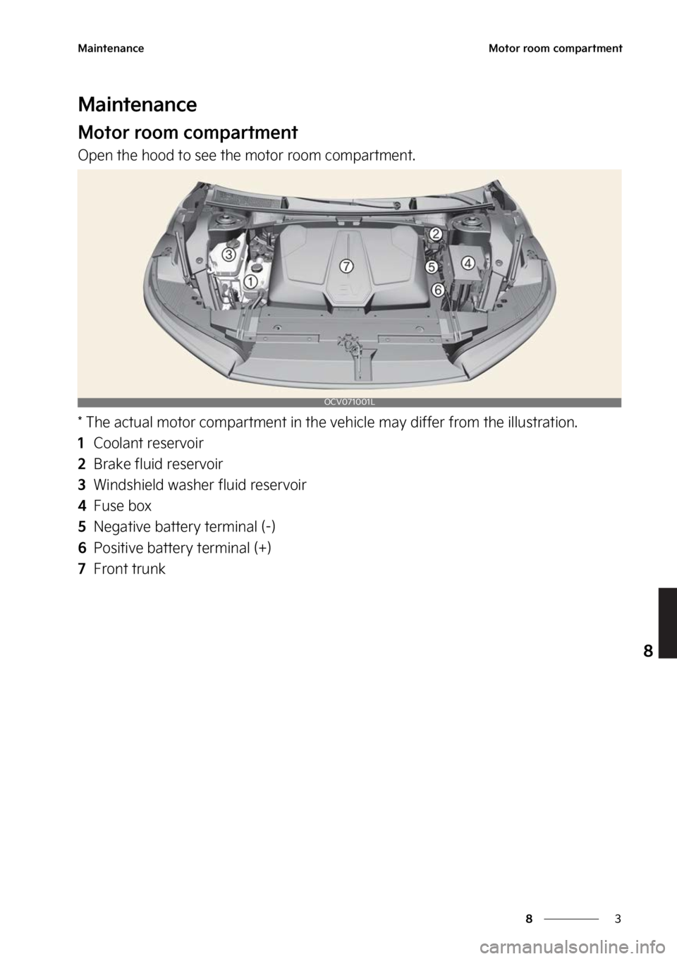 KIA EV6 2023  Owners Manual �
�
�
�.�B�J�O�U�F�O�B�O�D�F�.�P�U�P�S��S�P�P�N��D�P�N�Q�B�S�U�N�F�O�U
�.�B�J�O�U�F�O�B�O�D�F
�.�P�U�P�S��S�P�P�N��D�P�N�Q�B�S�U�N�F�O�U
�0�Q�F�O��U�I�F��I�P�P�E��U�P��T�F�F��U�I�F��N�P�U