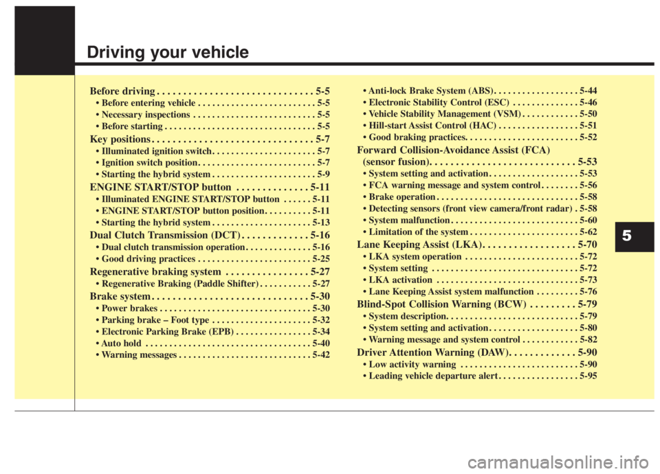 KIA NIRO HYBRID EV 2021 Owners Manual Driving your vehicle
Before driving . . . . . . . . . . . . . . . . . . . . . . . . . . . . . . 5-5
• Before entering vehicle . . . . . . . . . . . . . . . . . . . . . . . . . 5-5
. . . . . . . . . KIA NIRO HYBRID EV 2021 Owners Manual Driving your vehicle
Before driving . . . . . . . . . . . . . . . . . . . . . . . . . . . . . . 5-5
• Before entering vehicle . . . . . . . . . . . . . . . . . . . . . . . . . 5-5
. . . . . . . . .