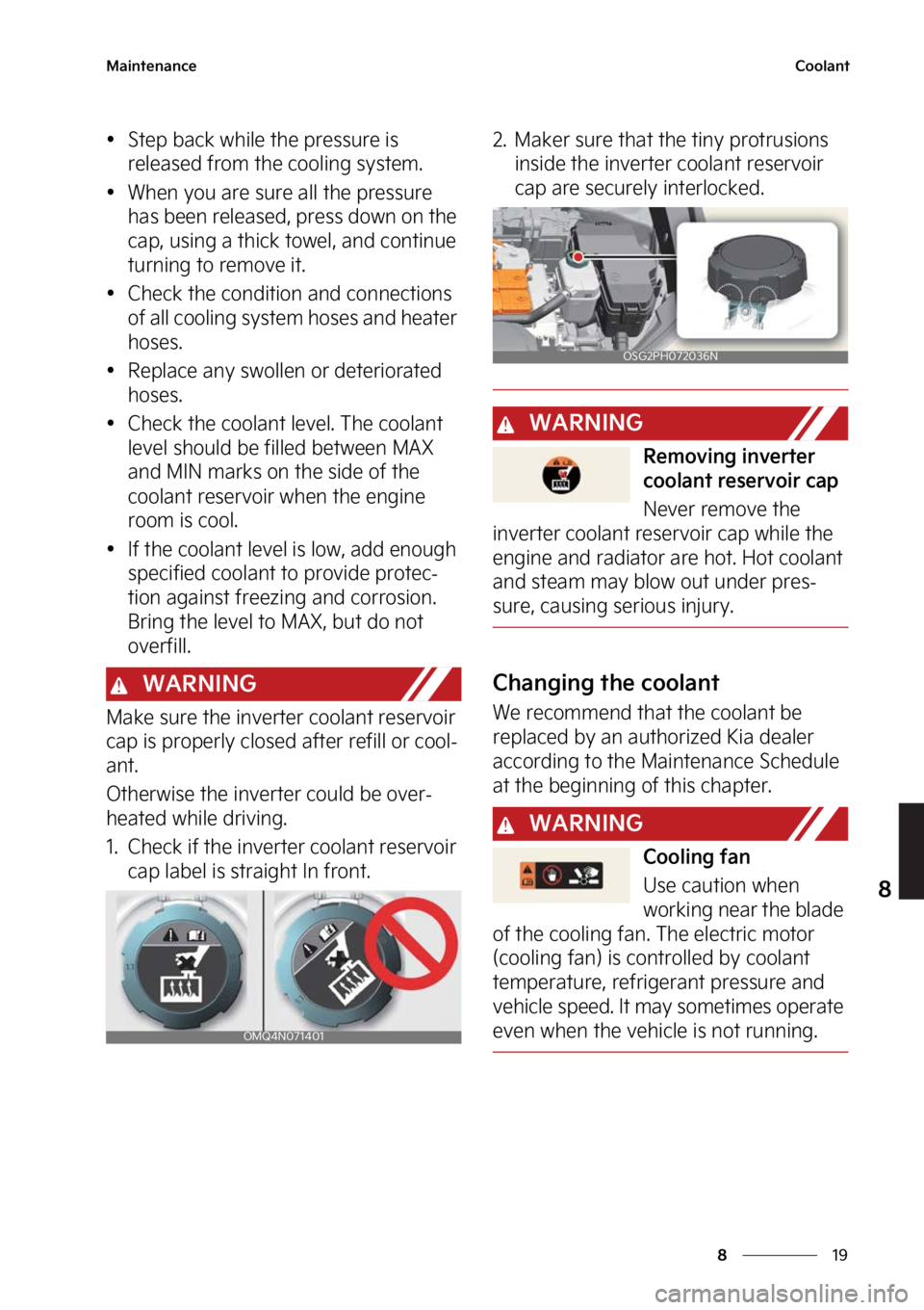 KIA NIRO HYBRID EV 2023  Owners Manual ��
�
�
�.�B�J�O�U�F�O�B�O�D�F�$�P�P�M�B�O�U
