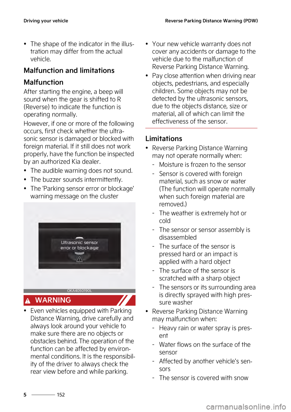 KIA SEDONA 2023  Owners Manual �%�S�J�W�J�O�H��Z�P�V�S��W�F�I�J�D�M�F
���
�
�3�F�W�F�S�T�F��1�B�S�L�J�O�H��%�J�T�U�B�O�D�F��8�B�S�O�J�O�H��	�1�%�8�

