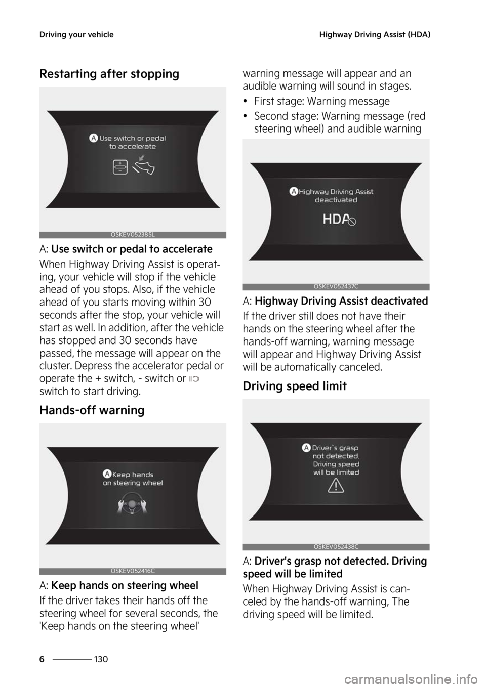 KIA SOUL EV 2023  Owners Manual �%�S�J�W�J�O�H��Z�P�V�S��W�F�I�J�D�M�F
���
�
�)�J�H�I�X�B�Z��%�S�J�W�J�O�H��"�T�T�J�T�U��	�)�%�"�

�3�F�T�U�B�S�U�J�O�H��B�G�U�F�S��T�U�P�Q�Q�J�O�H
�"���6�T�F��T�X�J�U�D�I��P�S��Q�F�E�