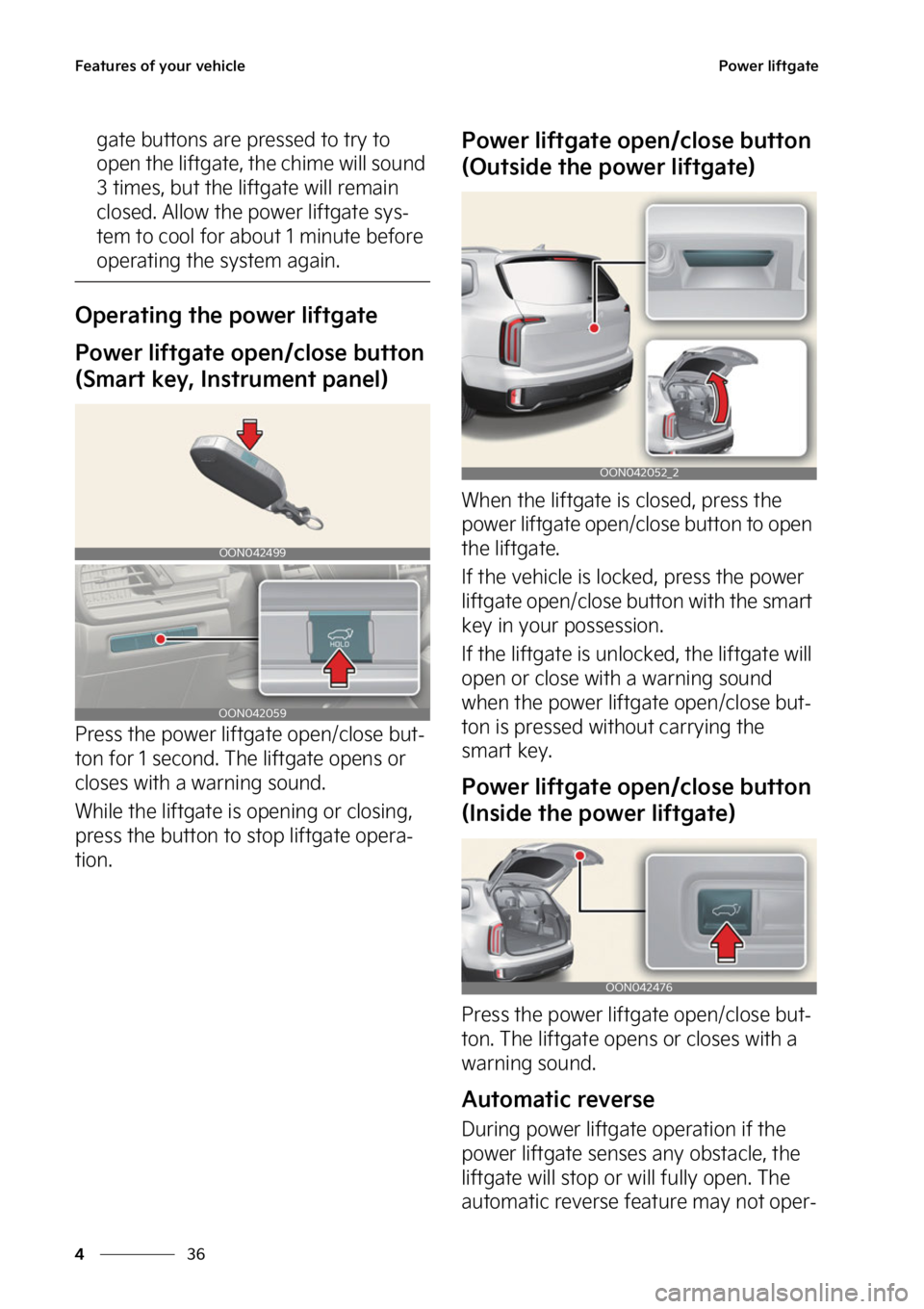 KIA TELLURIDE 2023  Owners Manual ��F�B�U�V�S�F�T��P�G��Z�P�V�S��W�F�I�J�D�M�F
��
�
�1�P�X�F�S��M�J�G�U�H�B�U�F
�H�B�U�F��C�V�U�U�P�O�T��B�S�F��Q�S�F�T�T�F�E��U�P��U�S�Z��U�P�
�P�Q�F�O��U�I�F��M�J�G�U�H�B�U�F�
��U�I�