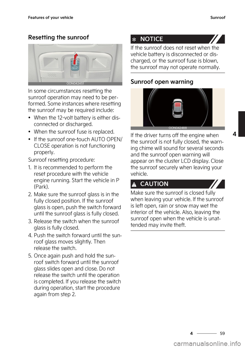 KIA TELLURIDE 2023  Owners Manual ��
�
�
��F�B�U�V�S�F�T��P�G��Z�P�V�S��W�F�I�J�D�M�F�4�V�O�S�P�P�G
�3�F�T�F�U�U�J�O�H��U�I�F��T�V�O�S�P�P�G
�*�O��T�P�N�F��D�J�S�D�V�N�T�U�B�O�D�F�T��S�F�T�F�U�U�J�O�H��U�I�F�
�T�V�O�S�P