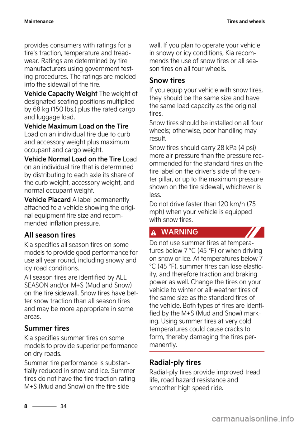 KIA TELLURIDE 2023  Owners Manual �.�B�J�O�U�F�O�B�O�D�F
��
�
�5�J�S�F�T��B�O�E��X�I�F�F�M�T
�Q�S�P�W�J�E�F�T��D�P�O�T�V�N�F�S�T��X�J�U�I��S�B�U�J�O�H�T��G�P�S��B�
�U�J�S�F��T��U�S�B�D�U�J�P�O�
��U�F�N�Q�F�S�B�U�V�S�F��