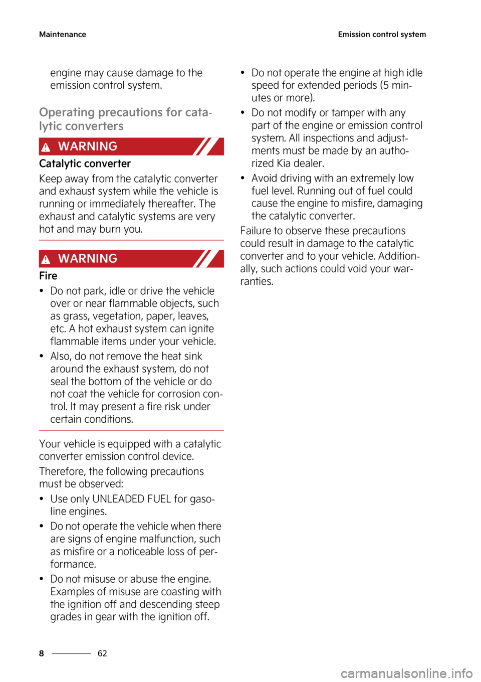 KIA TELLURIDE 2023  Owners Manual �.�B�J�O�U�F�O�B�O�D�F
��
�
�&�N�J�T�T�J�P�O��D�P�O�U�S�P�M��T�Z�T�U�F�N
�F�O�H�J�O�F��N�B�Z��D�B�V�T�F��E�B�N�B�H�F��U�P��U�I�F�
�F�N�J�T�T�J�P�O��D�P�O�U�S�P�M��T�Z�T�U�F�N�
�0�Q�F�S�B