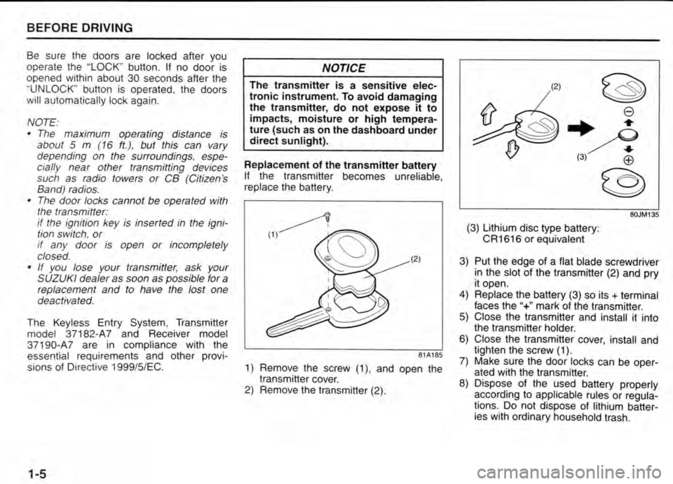 SUZUKI JIMNY 2010  Owners Manual 