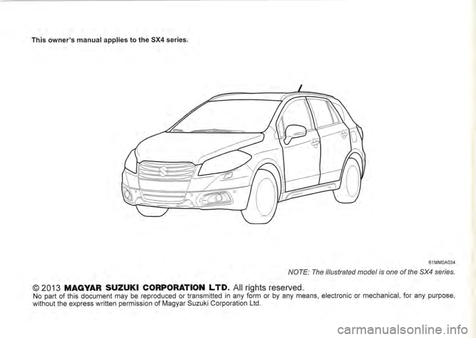 SUZUKI SX4 2017  Owners Manual 