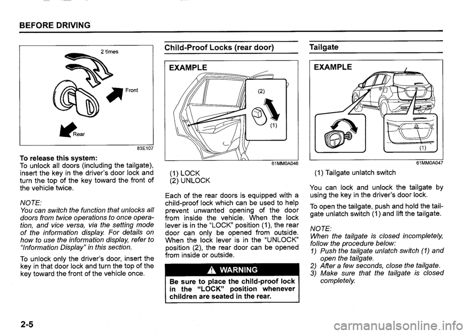SUZUKI SX4 2019  Owners Manual 