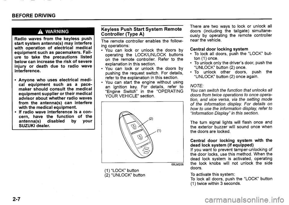 SUZUKI SX4 2019  Owners Manual 