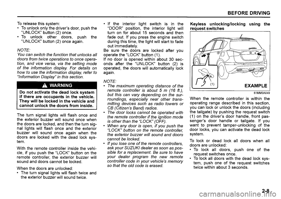 SUZUKI SX4 2019  Owners Manual 