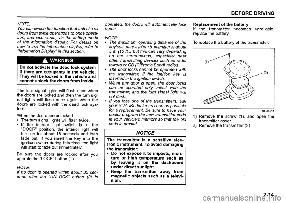 SUZUKI SX4 2020  Owners Manual 