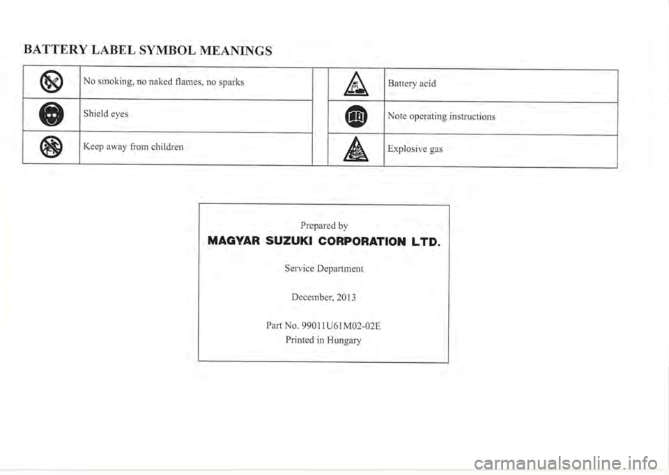 SUZUKI SX4 2014  Owners Manual 