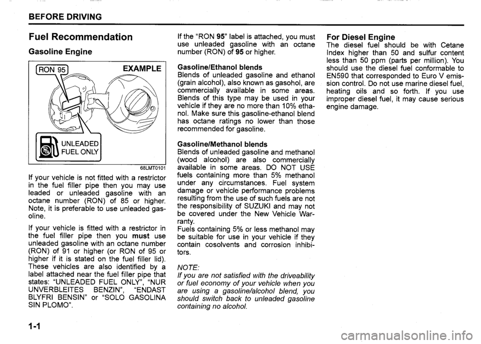 SUZUKI SX4 2011  Owners Manual 