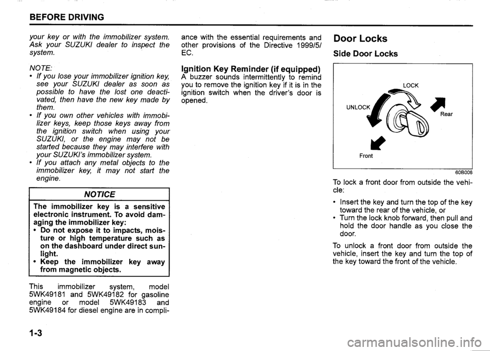 SUZUKI SX4 2011  Owners Manual 
