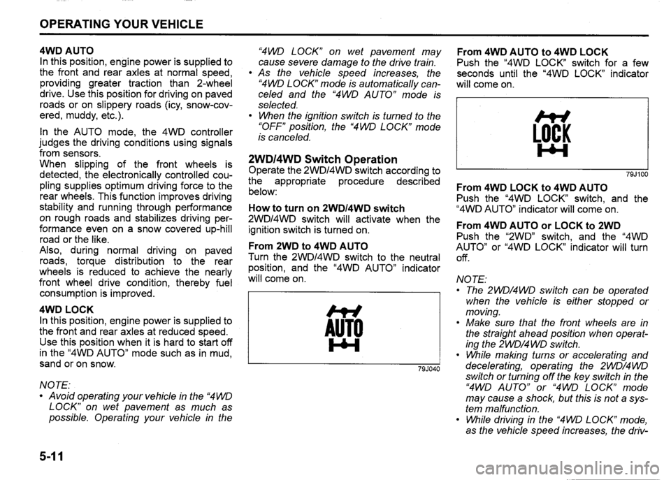 SUZUKI SX4 2011  Owners Manual 