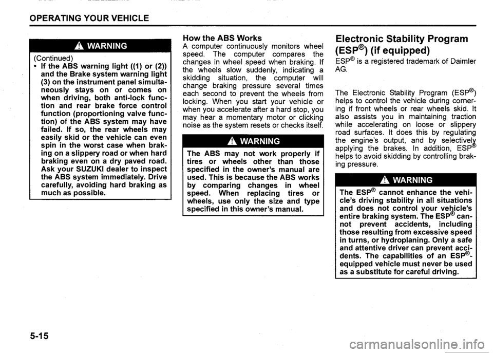 SUZUKI SX4 2012  Owners Manual 
