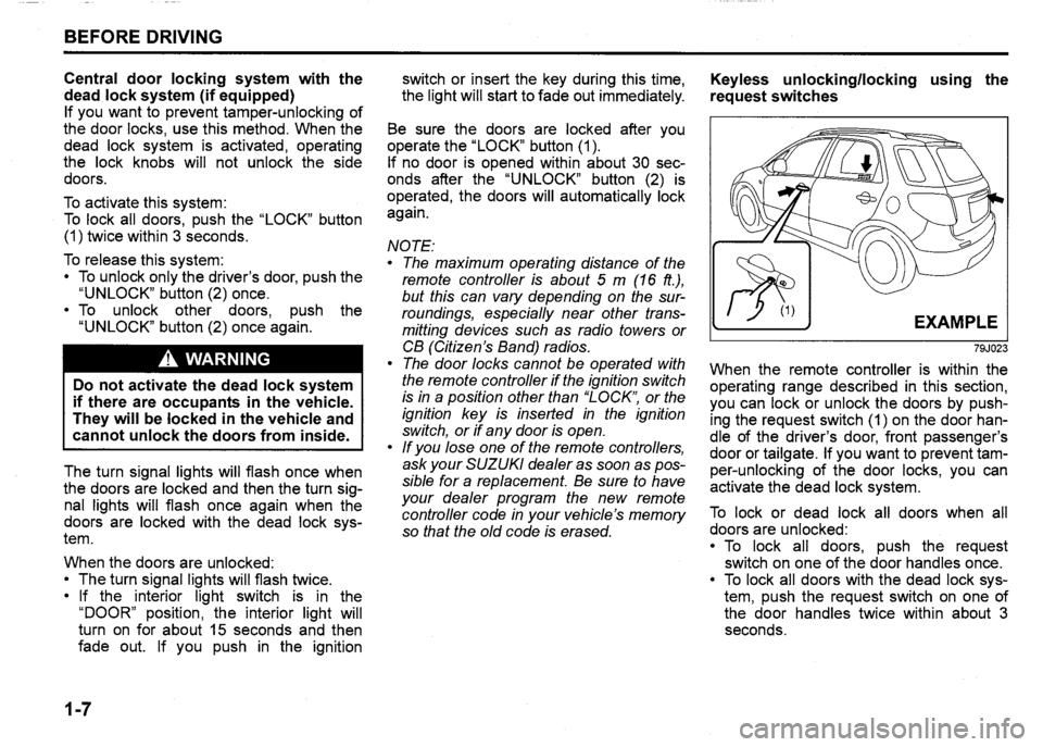 SUZUKI SX4 2007  Owners Manual 