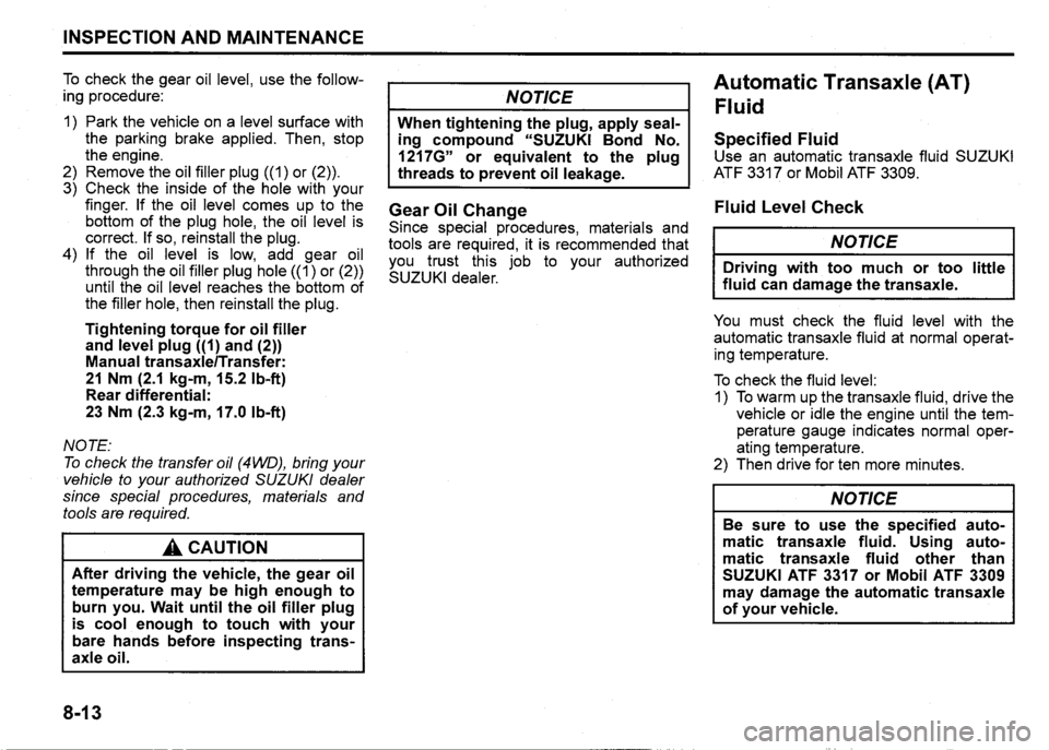 SUZUKI SX4 2012  Owners Manual 