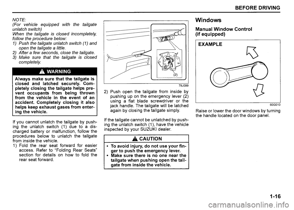 SUZUKI SX4 2007  Owners Manual 