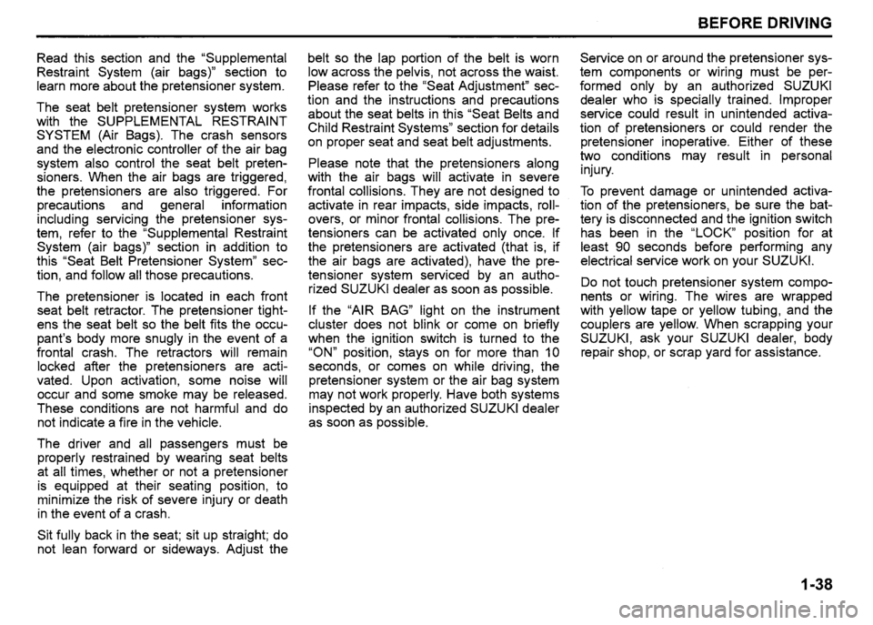 SUZUKI SX4 2011  Owners Manual 