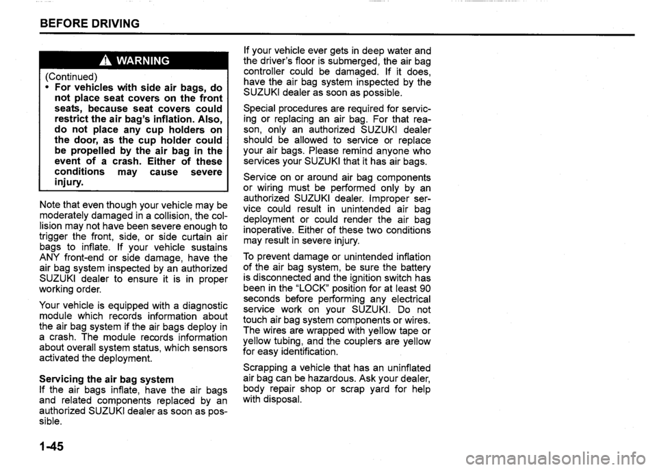 SUZUKI SX4 2011  Owners Manual 