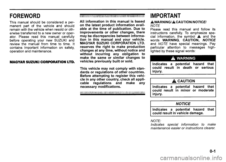 SUZUKI SX4 2011  Owners Manual 
